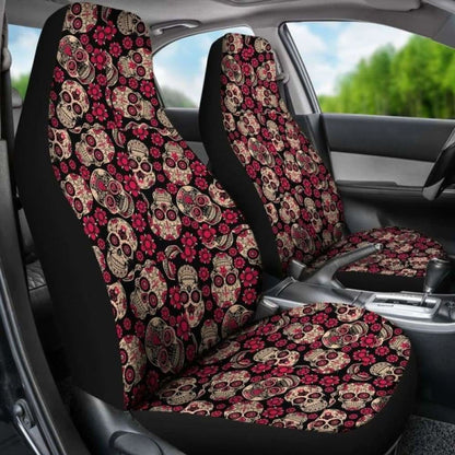 Set Of Pcs Sugar Skull Car Seat Covers