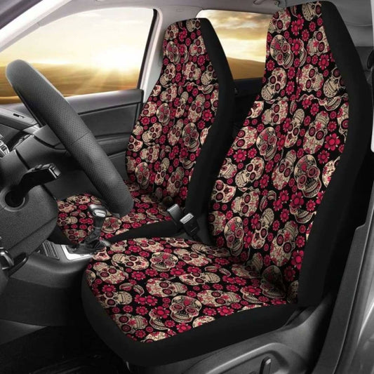 Set Of Pcs Sugar Skull Car Seat Covers