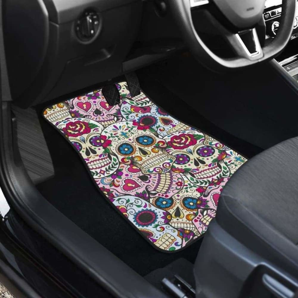 Beautiful Sugar Skull Car Mats