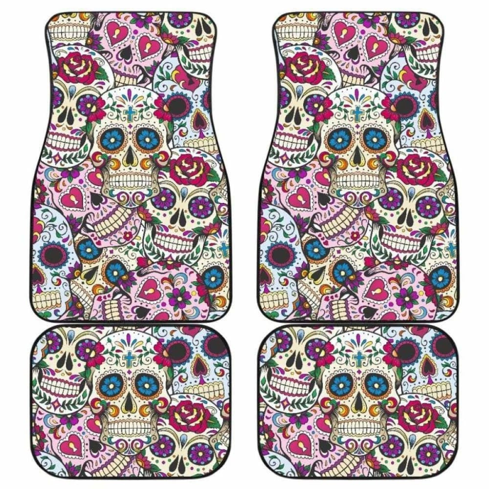 Beautiful Sugar Skull Car Mats