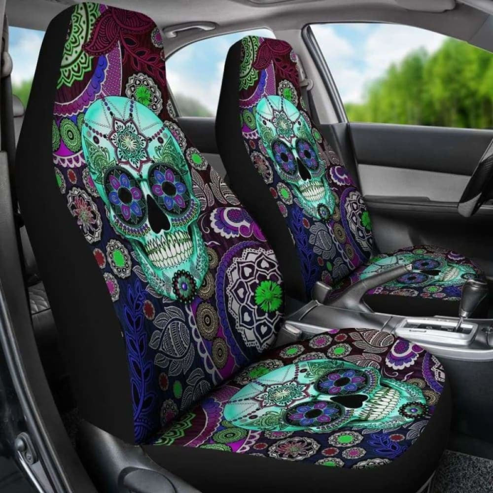 Set Pcs Sugar Skull Car Seat Covers