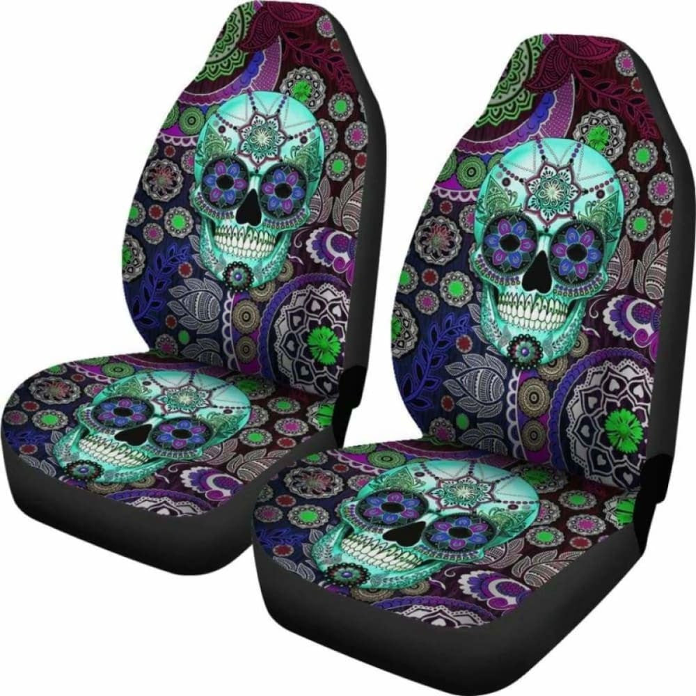Set Pcs Sugar Skull Car Seat Covers