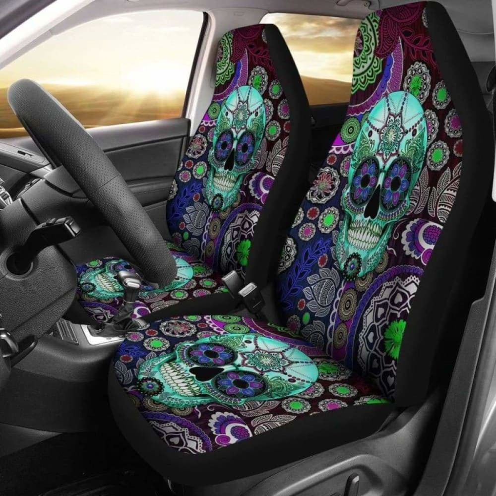 Set Pcs Sugar Skull Car Seat Covers