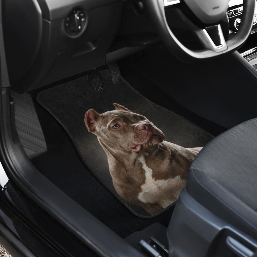 Dark Grey Pit Bull Black Car Floor Mats
