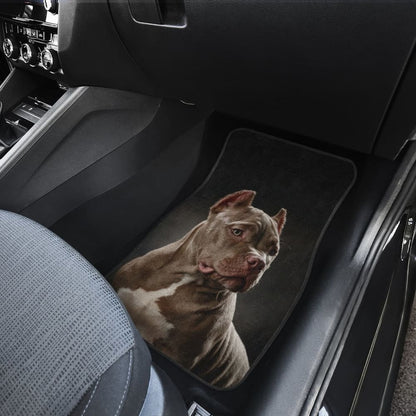 Dark Grey Pit Bull Black Car Floor Mats