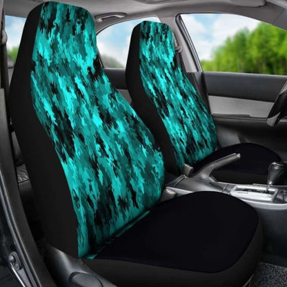 Coral Teal Camo Car Seat Covers