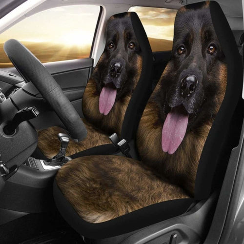 German Shepherd Car Seat Covers Funny Face