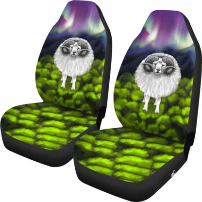 Icelandic Sheep Northern Lights Car Seat Covers