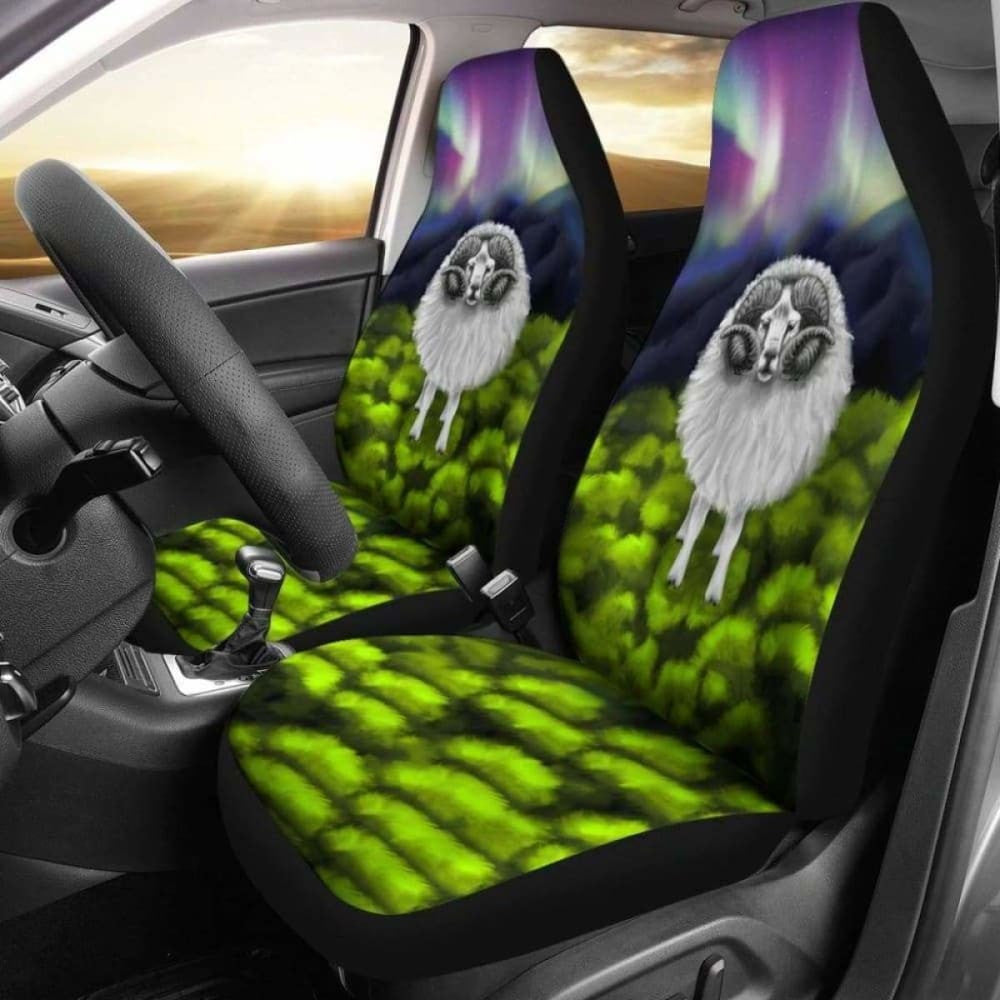 Icelandic Sheep Northern Lights Car Seat Covers