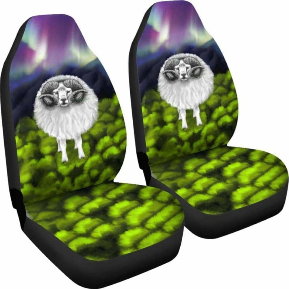 Icelandic Sheep Northern Lights Car Seat Covers
