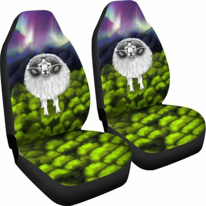 Icelandic Sheep Northern Lights Car Seat Covers