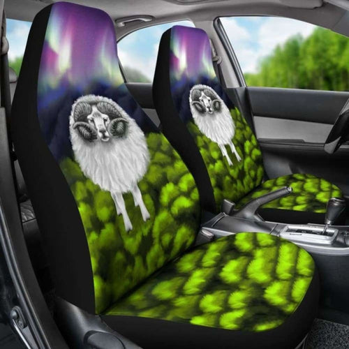 Icelandic Sheep Northern Lights Car Seat Covers