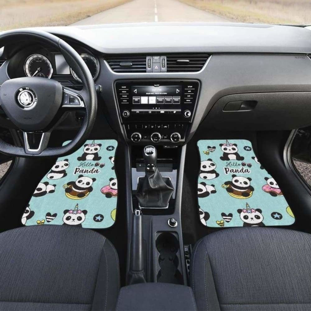 Cute Baby Panda Pattern Front And Back Car Mats