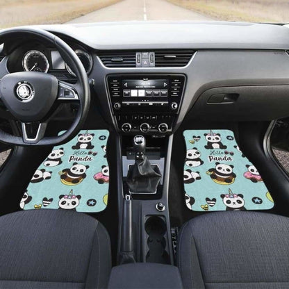 Cute Baby Panda Pattern Front And Back Car Mats