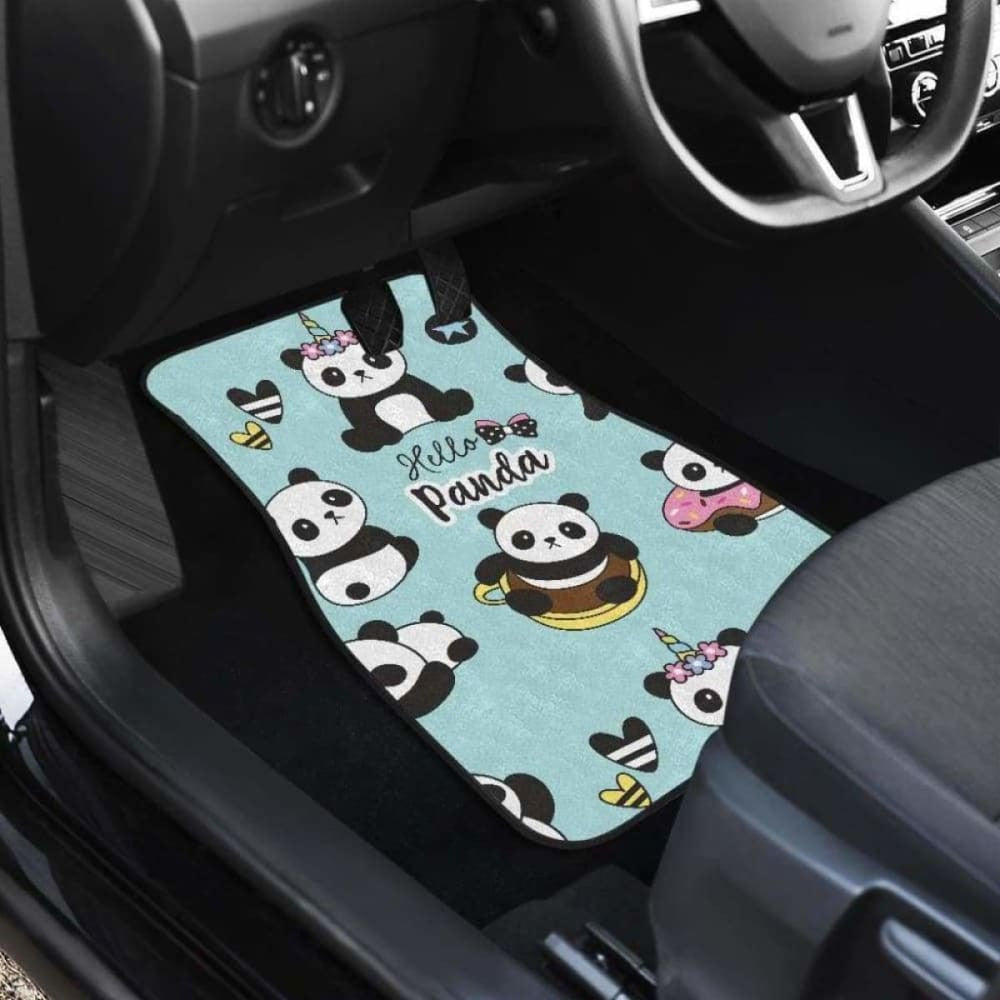 Cute Baby Panda Pattern Front And Back Car Mats