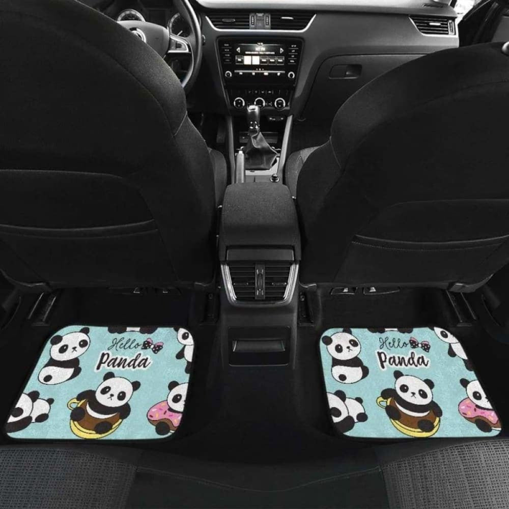 Cute Baby Panda Pattern Front And Back Car Mats