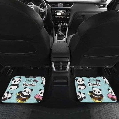 Cute Baby Panda Pattern Front And Back Car Mats