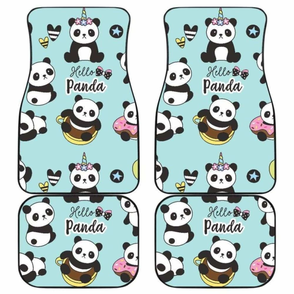 Cute Baby Panda Pattern Front And Back Car Mats