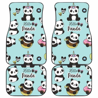 Cute Baby Panda Pattern Front And Back Car Mats