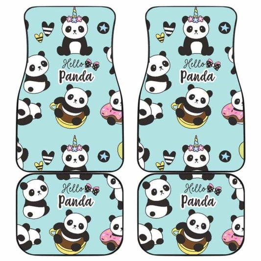 Cute Baby Panda Pattern Front And Back Car Mats