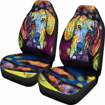 Dachshund Design Car Seat Covers Colorful Back