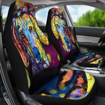 Dachshund Design Car Seat Covers Colorful Back