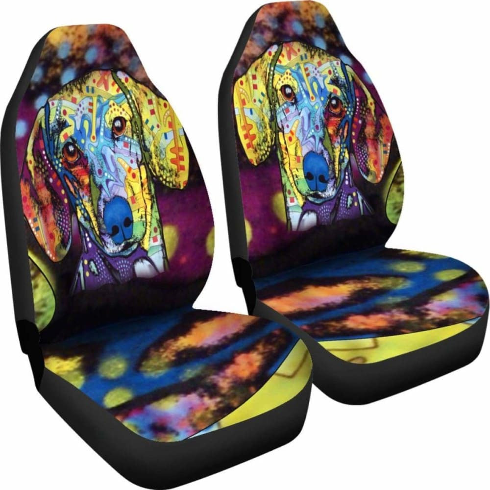 Dachshund Design Car Seat Covers Colorful Back