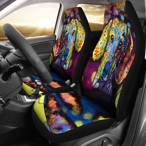 Dachshund Design Car Seat Covers Colorful Back