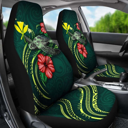 Hawaii Polynesian Car Seat Covers - Green Turtle Hibiscus - New