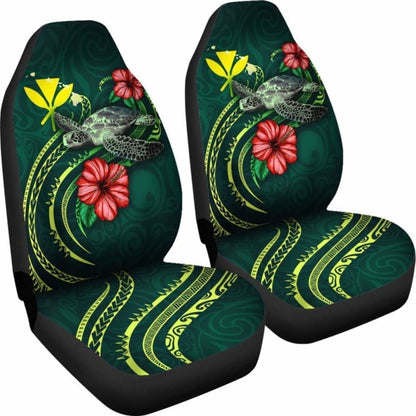 Hawaii Polynesian Car Seat Covers - Green Turtle Hibiscus - New