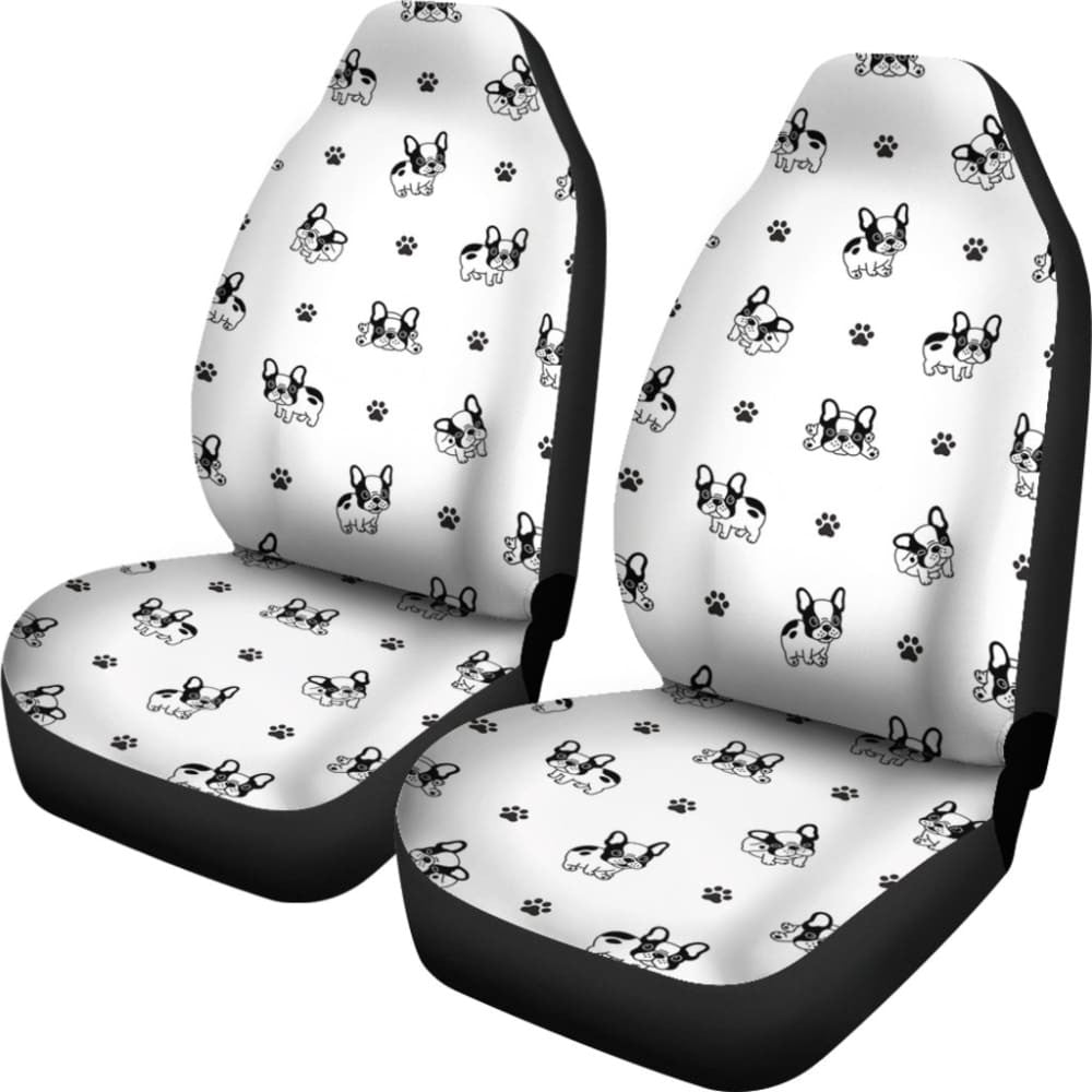 Cute French Bulldog Paw Pattern Car Seat Covers