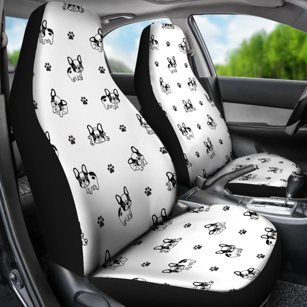 Cute French Bulldog Paw Pattern Car Seat Covers