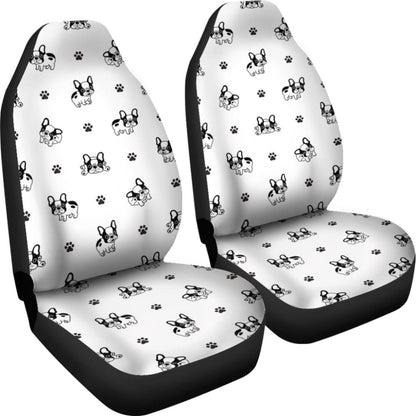 Cute French Bulldog Paw Pattern Car Seat Covers