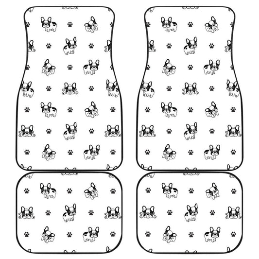 Cute French Bulldog Paw Pattern Car Floor Mats