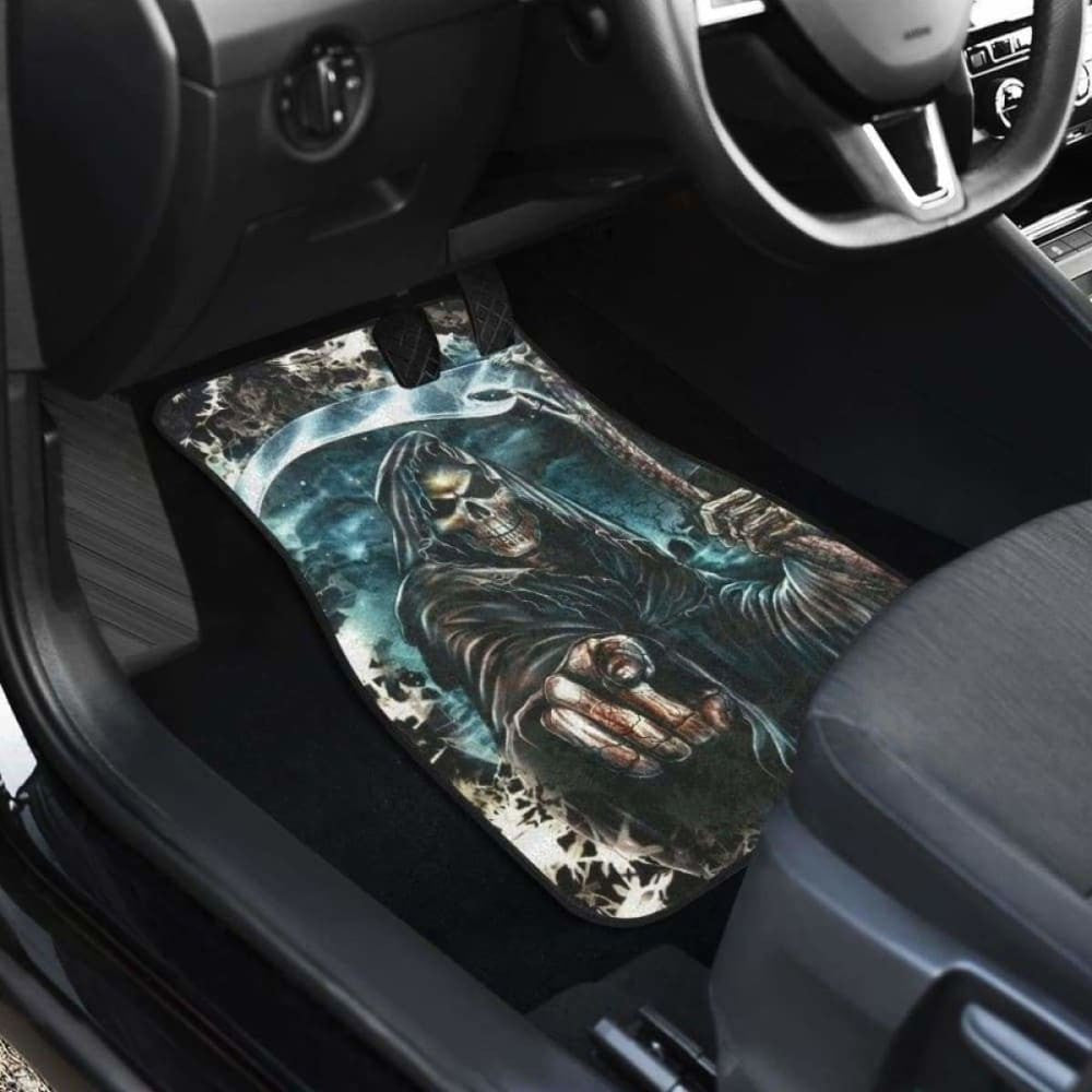 Set Of Pcs Grim Reaper Skull Car Mats