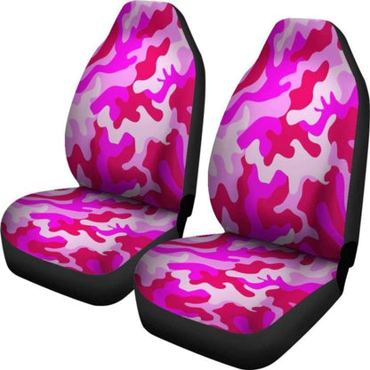Neon Pink Military Camo Inspired Car Seat Covers Set Of