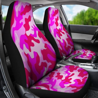 Neon Pink Military Camo Inspired Car Seat Covers Set Of