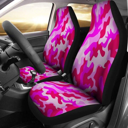 Neon Pink Military Camo Inspired Car Seat Covers Set Of