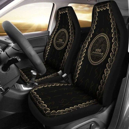 Viking Drakkar Longship Tree Of Life Car Seat Covers