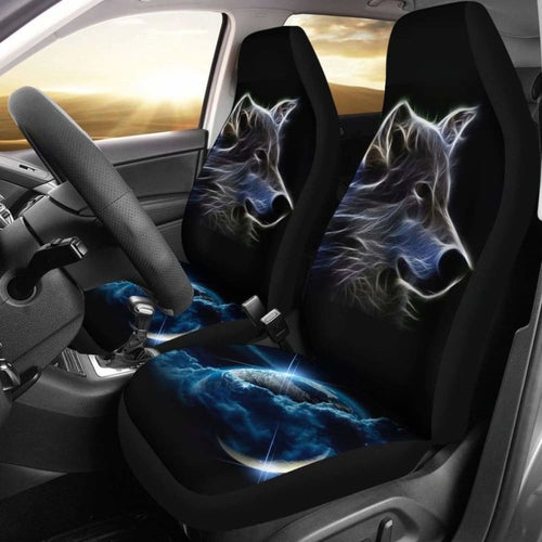 Neon Wolf Car Seat Covers Amazing