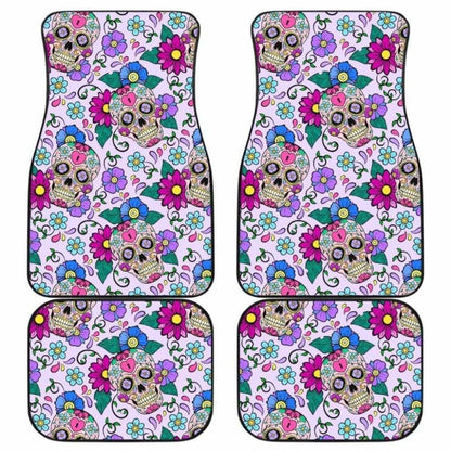 Sugar Skull Floral Car Mats, Car Floor Mat