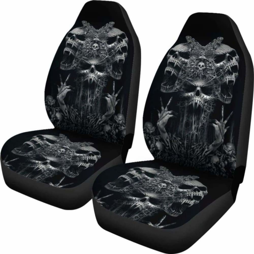 Set Of - Gothic Skull Car Seat Covers