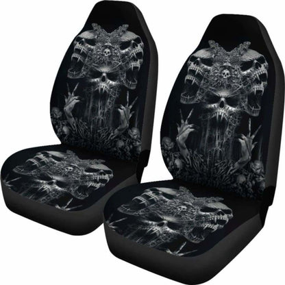 Set Of - Gothic Skull Car Seat Covers