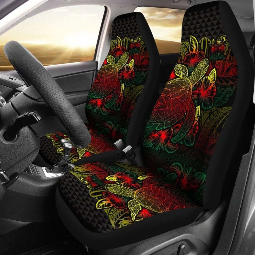 Fiji Car Seat Covers - Fiji Coat Of Arms Turtle Hibiscus Reggae - New