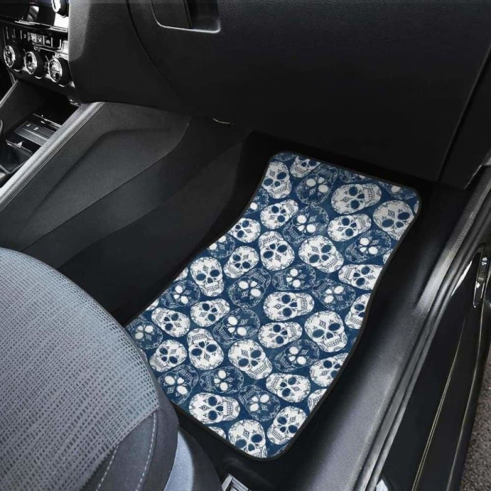 Set Of Pcs Floral Sugar Skull Car Mats