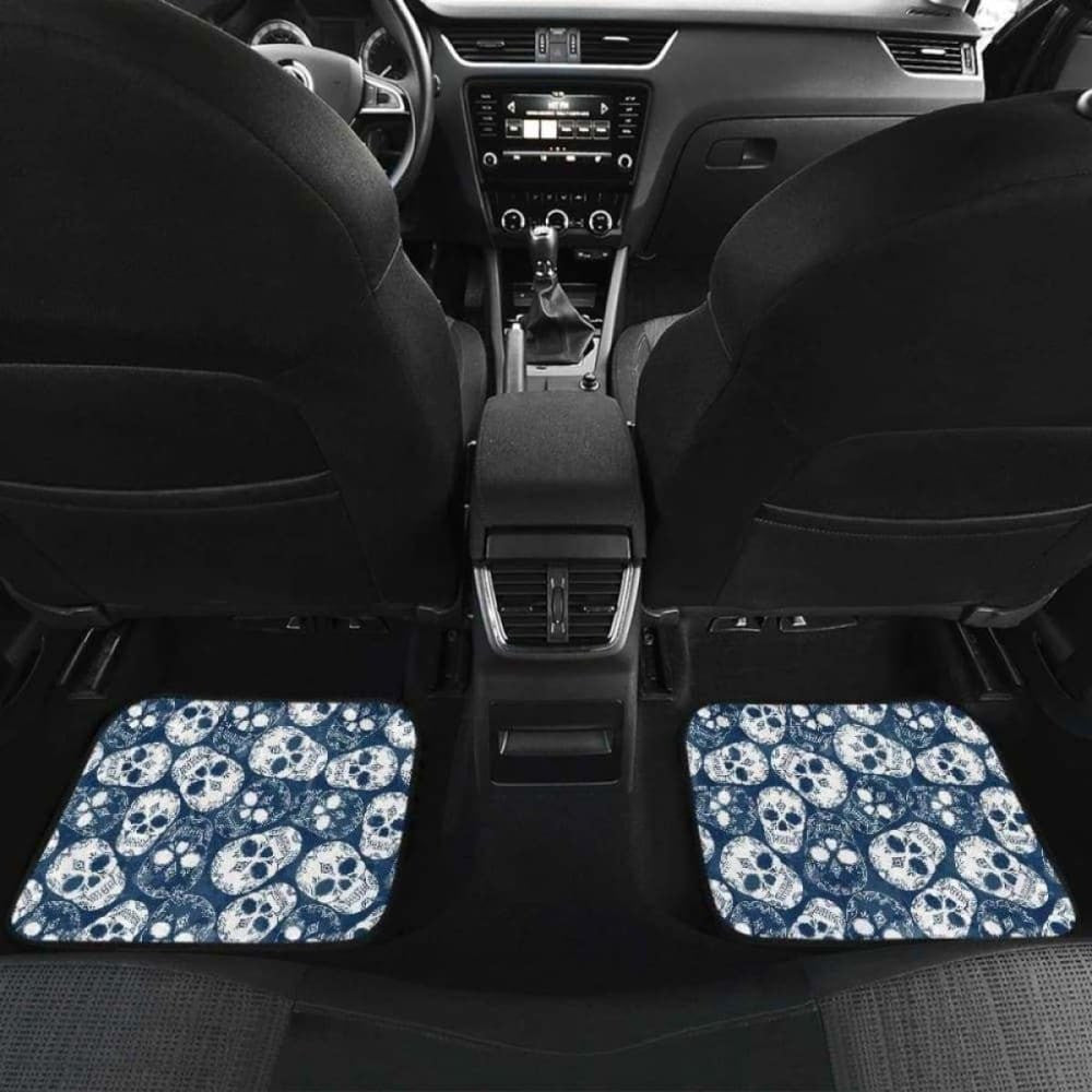 Set Of Pcs Floral Sugar Skull Car Mats