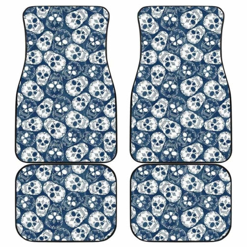 Set Of Pcs Floral Sugar Skull Car Mats
