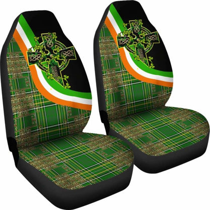 Celtic Car Seat Covers - Ireland Kilt Color & Celtic Cross -