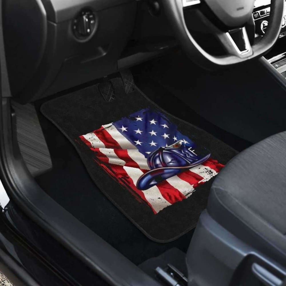 Firefighter Front And Back Car Mats Set Of