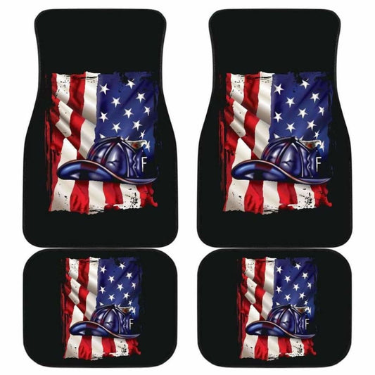 Firefighter Front And Back Car Mats Set Of
